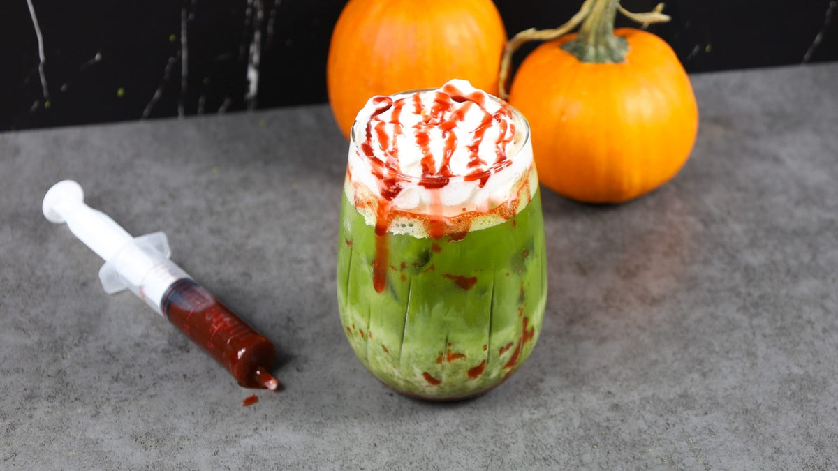 Zombie Matcha Latte Halloween Drink Recipe
