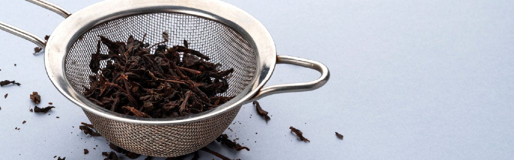 tea leaves in an infuser