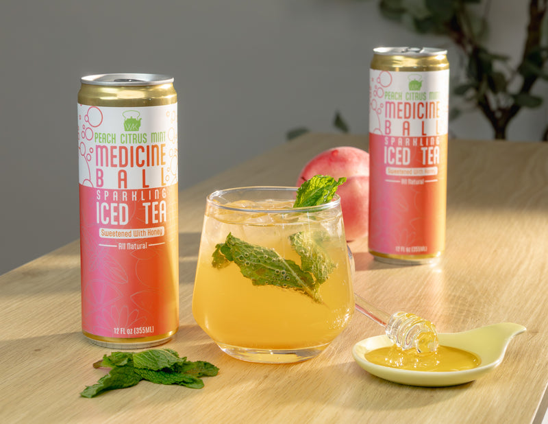 Sparkling Honey Peach Mint Mocktail Recipe