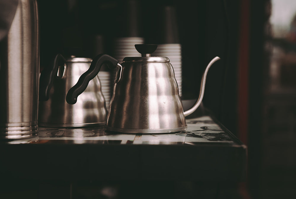 Modern kettle on stove