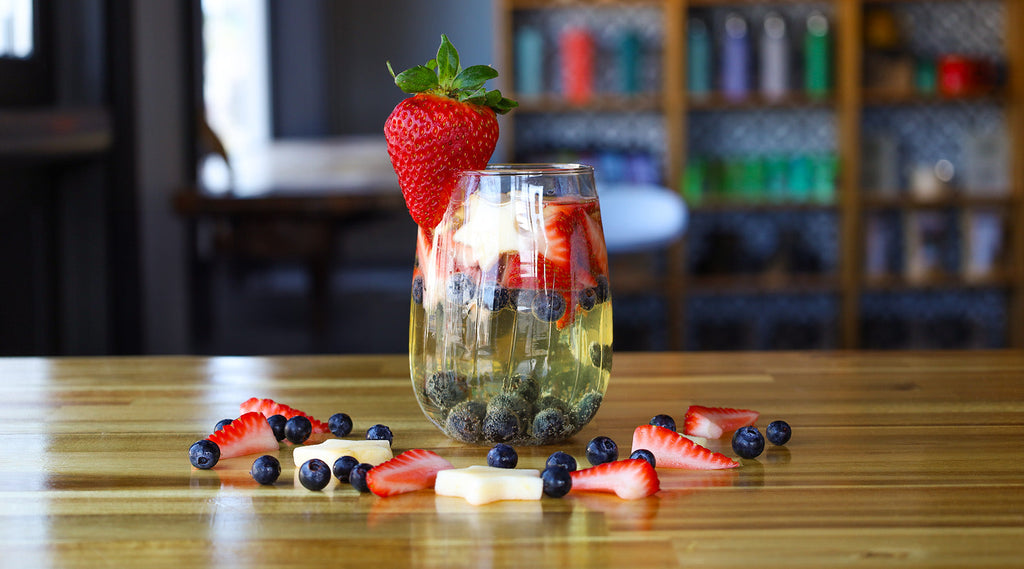Red white and blue sparkling tea mocktail