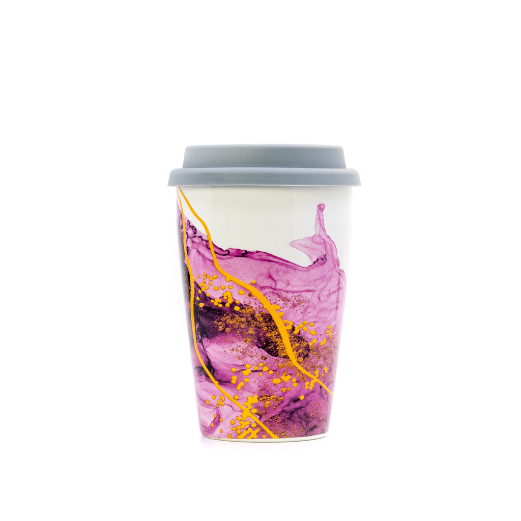 Marble Gemstone Travel Cup with Stainless Steel Infuser - 12oz
