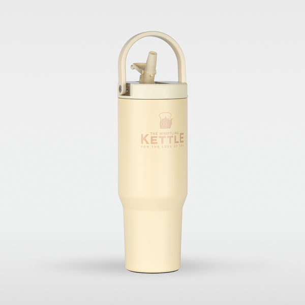 The Big Sipper insulated travel tumbler with handle and flip-top lid