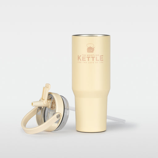 The Big Sipper insulated travel tumbler with handle and flip-top lid