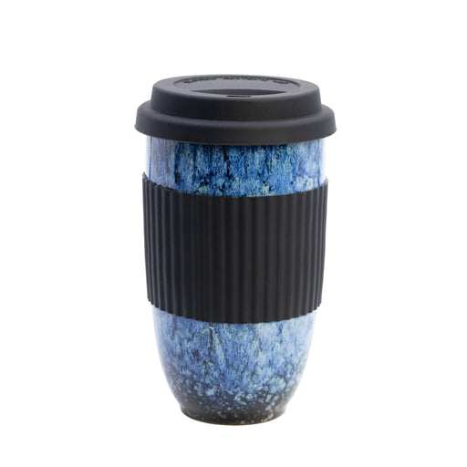 TAKEAWAY CERAMIC SILICONE TRAVEL MUG TAKE AWAY COFFEE MUG CUP + SILICONE  SLEEVE