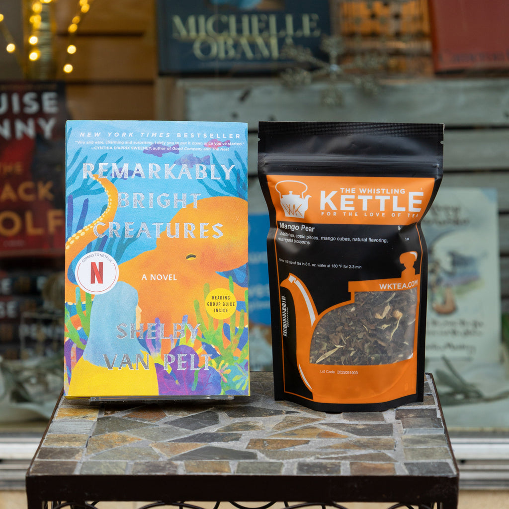 remarkably bright creatures novel next to mango pear tea