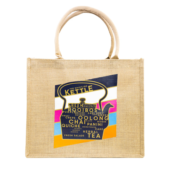 The Whistling Kettle Product Jute Tote Bag