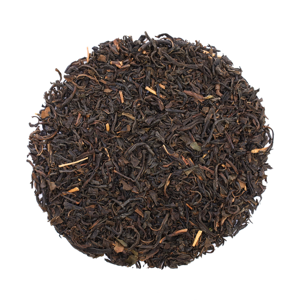 A pile of Organic Wakoucha tea leaves