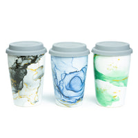 12oz Double Walled Porcelain Travel Cup with Stainless Steel Infuser