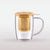 Sipster glass tea mug with bamboo lid and gold infuser