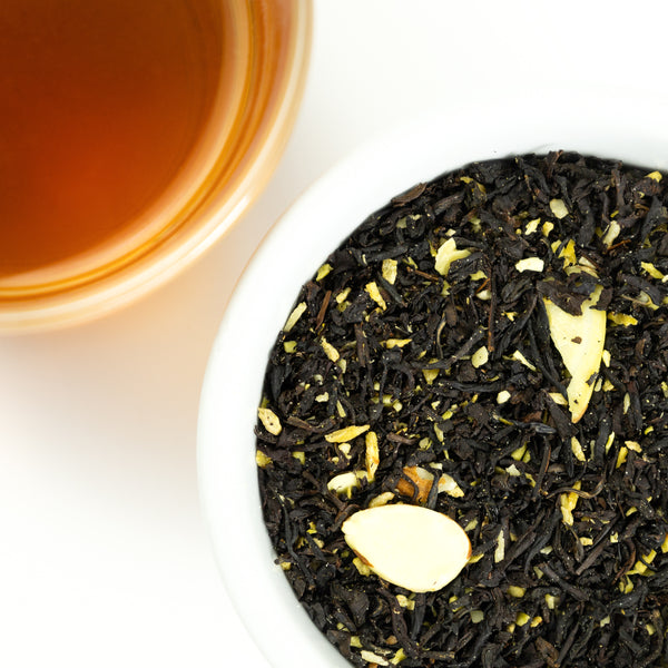 A top-down view of Snowflake loose leaf tea from The Whistling Kettle
