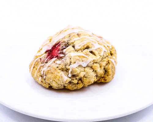 Scone Animation Strawberries and Cream Scones with Sweet Glaze