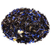 Side mound picture of The Whistling Kettle Buckingham Palace Earl Grey tea with blue cornflowers.