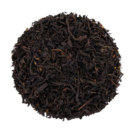 Top mound picture of The Whistling Kettle Lapsang Souchong smoked black tea.