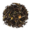 Top mound picture of The Whistling Kettle Mango Pear white tea with dried fruits.