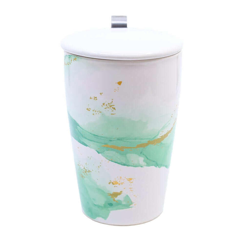 12oz Double Walled Porcelain Travel Cup with Stainless Steel Infuser